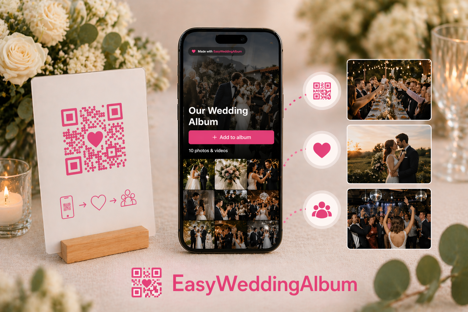 Slbum Qr Code Album Mariage Facile | QR Code Photos par Easy Wedding Album